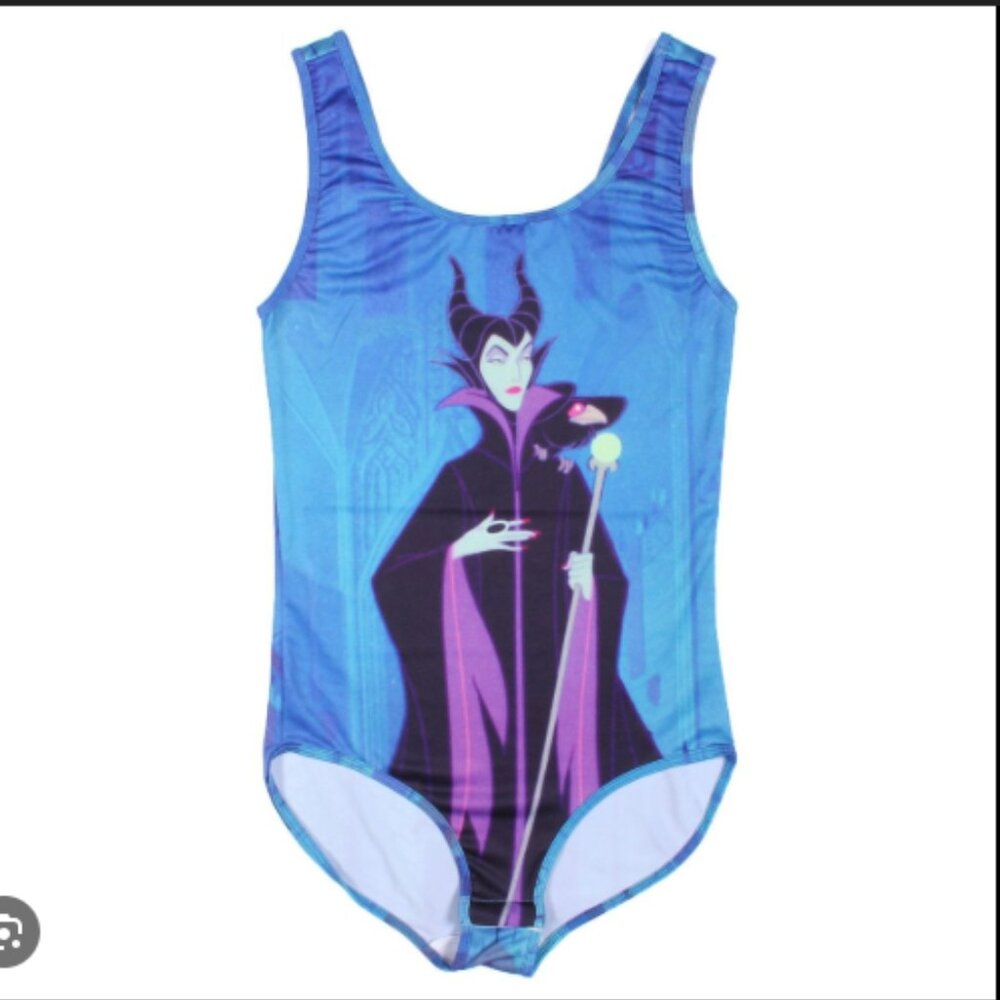 NWT Womens Hot Topic Maleficent Disney Sleeveless Bodysuit One Piece sz Medium M
